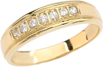 Men's wedding ring in yellow gold 10 carats and diamonds.. DIAYTAR NIGERIA: Where every Nigerian finds what they need at prices they can afford, delivered promptly.