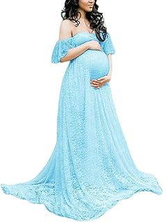 Maternity dress in lace with bare shoulders for baby shower and wedding.. Explore fashion, tech, home goods, and more on DIAYTAR Nigeria — always affordable, always fast.