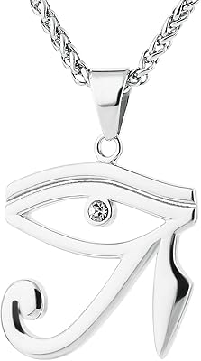 Protective pendant of Horus En Cz Egypt on stainless steel pendant, ancient Egyptian symbol of protection, cubic zirconia.. DIAYTAR NIGERIA: Where every Nigerian finds affordable products delivered within the week.