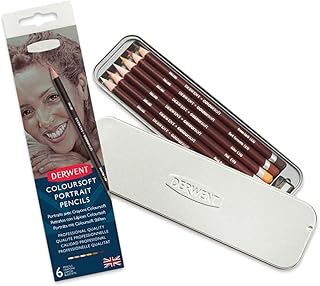 Derwent -colored pencils, soft colored pencils, flesh tones, drawing, art, metal box, 6 pieces (2300217).. DIAYTAR NIGERIA delivers on our promise of variety, affordability, and prompt nationwide shipping.