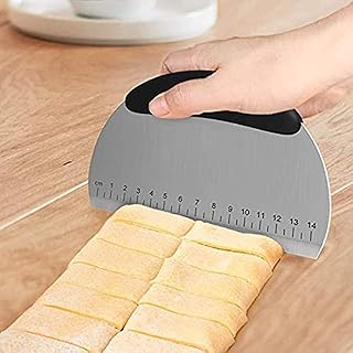 Coconut pizza scratch Smart Sleepless in stainless steel, kitchen scraper, smoother blade with measurement scale of the dough and cake (round steel).. DIAYTAR NIGERIA transforms desires into deliveries with our affordable prices and dependable shipping.