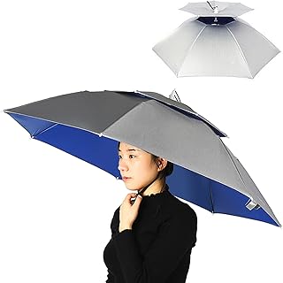 Bebeski double -layer umbrella hat for women and men, sunbell and foldable rain with adjustable headband, campsite, hiking.. Shop with purpose at DIAYTAR NIGERIA and receive products at unbeatable prices within the week.