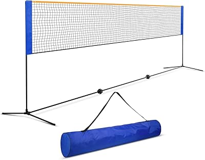 Set of portable badminton net with adjustable height set of badminton tennis net, portable sports set with sticks transport bag volleyball interior, exterior, beach, garden easy assembly.. DIAYTAR NIGERIA: Your trusted marketplace that combines variety, affordability and reliable shipping.