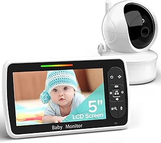 Baby monitor, 5 -inch large screen video monitor with camera and audio, panoramic camera, tilt and remote zoom, bidirectional audio, infrared night vision, Vox mode, temperature monitoring, lullaby, long range of 960 feet.. Nigeria's fastest-growing e-commerce site offers unbeatable prices and delivery within 8 days.