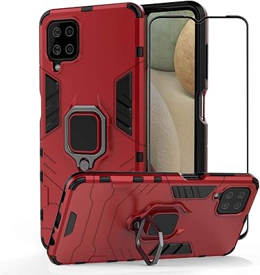 Second Spring protective shell for Samsung Galaxy A12 5G with tempered glass screen protector, shock -resistant hybrid shell with crutch, red.. Shop without boundaries at DIAYTAR NIGERIA, offering affordable products with convenient delivery times.