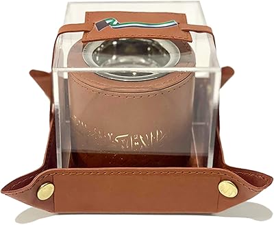 Leather enclosure with tray and acrylic lid - brown.. DIAYTAR NIGERIA: Making online shopping accessible with affordable prices and nationwide delivery service.