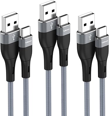 Type C charger 3 packs of 6 feet, 3A fast charging USB cable, USB C Cord C Nylon Caled for Samsung Type C charger Type C Android phone charger cables for Galaxy LG PS5 and more USB C (gray) charger (gray).. Why pay more? DIAYTAR Nigeria gives you the best for less.