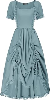 Scarlett Darkness Victorian Renaissance Dress for Women, Long Right Dress on the front and back with S-2XL lace.. DIAYTAR NIGERIA: Empowering Nigerians with access to affordable products delivered within 8 days.