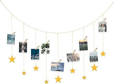 Hanging photo display, wooden stars garland with metal chains and 30 wooden clips for teenage bedroom, bedroom, dormitory, house, party decoration (200 cm).. Don’t wait weeks for international shipping. DIAYTAR Nigeria offers local delivery within 5 to 8 days, so you get your items when you actually need them.
