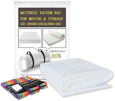 Vacuum mattress bags for the transport and storage of foam mattresses, use for the transport and storage of mattresses, anti-leaky valve and double zipper, 3 straps and PVC (size: King/California King (240x250cm)))))).. Experience shopping satisfaction with DIAYTAR NIGERIA's vast selection and budget-friendly delivery options.