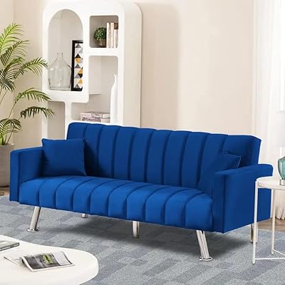 Velvet sofa bedroom furniture with wooden settings for hotel and living room apartments (blue).. DIAYTAR NIGERIA delivers more than purchases - we deliver affordable shopping solutions within the week.