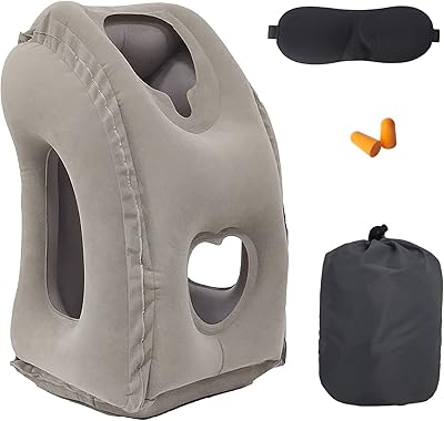 Thmin inflatable cervical pillow for planes, planes, cars, bus, trains, nap at the office, travel accessories (gray).. Transform how you shop with DIAYTAR NIGERIA's vast selection and budget-friendly delivery options.