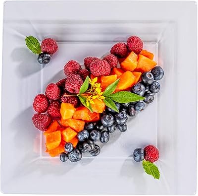Plastic square plate, modern square plate - luxury plastic - transparent - 9.5 inch - box of 100 rooms - catering utensils.. Your trusted e-commerce destination, DIAYTAR NIGERIA offers extensive variety with reliable shipping.