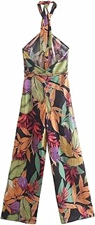Jenkin combination for women, floral print, side zipper, casual sexy shorts bare back for women (size: s).. DIAYTAR NIGERIA brings the market to your screen with thousands of affordable products delivered to your door.
