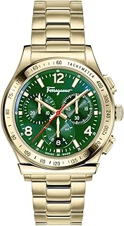 Quartz watch chronograph for man in sapphire crystal - gold and green, size 42 mm, sfdk00822, gold, 42 mm (without crown), chronograph.. DIAYTAR NIGERIA: Your affordable marketplace with reliable 5-8 day shipping across Nigeria.
