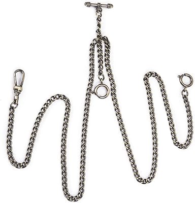 Pocket watch chain - Classic vintage sibusun pocket watch with double T -shaped chain with hook for men and women.. DIAYTAR NIGERIA connects desires with reality through affordable prices and reliable delivery service.