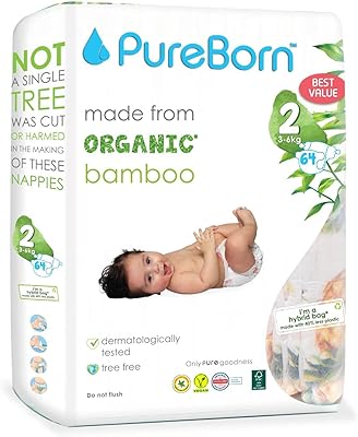 Disposable layers for baby in organic and natural bamboo pureborn from 3 to 6 kg tropic print-super sudden-protection maximum against the new-child-ecological leaks, size 2, 1.9 kilograms, 64.0 units, 1.. DIAYTAR NIGERIA: Where every shopping need is fulfilled with affordable prices and nationwide shipping.