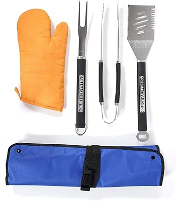 Set of 5 pieces Grill Master Grill The Spice Adams | Includes a grill apron, a spatula, pliers, a fork and a grill glove.. Experience budget-friendly shopping at DIAYTAR NIGERIA, Nigeria's premier online marketplace with quick delivery.