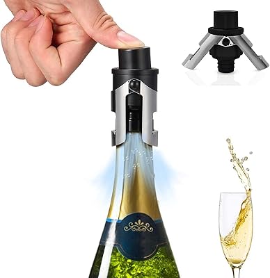 Champagne cap, bottle cap for champagne, cava, prosecco and sparkling wine, hermetic bottle cap with pressure pump (2 -piece black).. Shop across categories with ease at DIAYTAR NIGERIA, delivering affordability within the week.