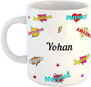 FFURFANTASY ceramic coffee cup - Happy birthday gift, children's gift, return gift - color - white, name - Johan.. DIAYTAR NIGERIA: Your partner in affordable shopping with nationwide delivery in just 5-8 days.
