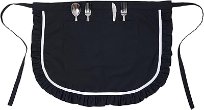 Black half-tablier, size apron, waitress server apron, short apron with pockets, restaurant cooking waitress uniform.. Experience the future of online shopping with DIAYTAR NIGERIA's extensive product range and competitive pricing.
