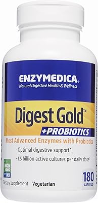 Enzymeldica - Digest Gold + Probiotics, Advanced Digestive Enzymes + Probiotics for basic digestive care, capsules, 29091, 180 units ,,,.. Shop efficiently from anywhere with DIAYTAR NIGERIA's comprehensive platform and quick delivery options.