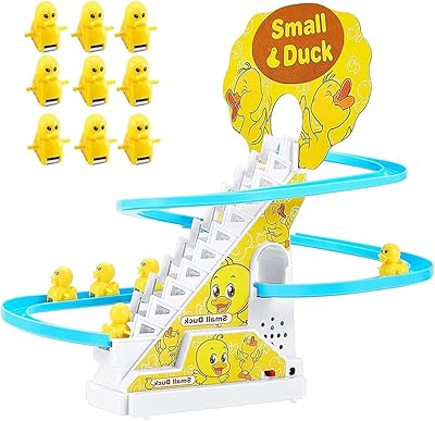 Goigtin Mini Sliding Duck, Set of electric duck toys to climb the stairs, rotary duck toy with flashing lights and Music Stop button, 01.. Experience the ease of modern shopping with DIAYTAR NIGERIA's vast selection and quick delivery service.