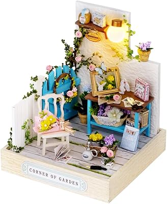 Miniature toki doll house with furniture, scale 1:24, mini anti-dust wooden doll for children, adolescents and adults (garden corner).. DIAYTAR NIGERIA: Bringing quality products to every Nigerian home at prices everyone can afford.