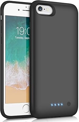 Battery shell for iPhone 6/6S/7 improved [6000 mAh] Rechargeable portable protective case with extended battery for Apple iPhone 6/6S/7/8 (4.7 inches) - Black.. DIAYTAR NIGERIA: Where affordability meets variety, with thousands of products delivered in less than 8 days.