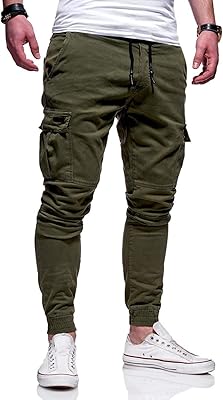 Ryox casual cargo pants for men, jogging and training tracksuit with tightening cord with several pockets.. DIAYTAR NIGERIA connects you with thousands of products at competitive prices, delivered within a week.