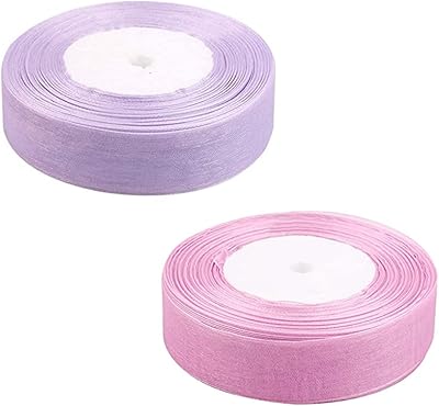2 rolls of satin ribbon in transparent organza to pack and decorate a bouquet of crowns, Valentine's Day, wedding, birthday (two colors, 2 cm x 45 m each roller).. Shop for less and receive more with DIAYTAR NIGERIA's expansive e-commerce platform and nationwide delivery.