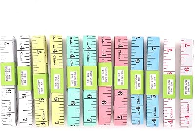 Showway tailor tape, 12 pieces 150 cm/60 inches measurement ribbon flat and flexible waist tower sewing rule for the house (several colors).. DIAYTAR NIGERIA delivers more than products - we deliver affordable shopping satisfaction nationwide.