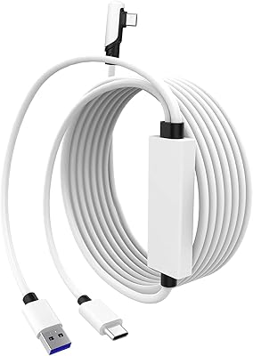 VR 16 -foot VR connection cable for Oculus Quest 2/1/Pro Virtual Roof Helpe and Pico 4, 2 -in -1 connection cable with high speed Type C charger and USB 3.2 Gen 1 to Type C for VR/PC playing PC.. No stress, no delays — DIAYTAR Nigeria is your trusted shopping partner.