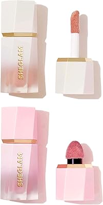 Lot of 2 - Liquid Blush Shiglam Color Bloom and Liquid Glow Bloom highlighter, ideal set for beautiful cheeks and beautiful eyes (love cake with bellini brunch).. Online shopping made simple and affordable — DIAYTAR Nigeria.