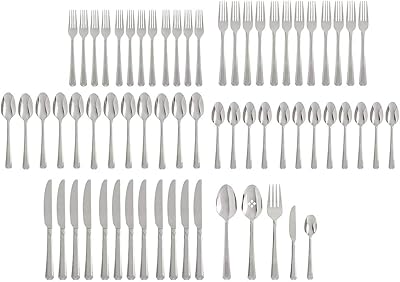 ONEIDA Chroma cutlery service, 65 rooms, for 12 people, 18/10 stainless steel, silverware service, dishwasher.. DIAYTAR NIGERIA: Connecting Nigerians with their needs through affordable prices and 5-8 day shipping.