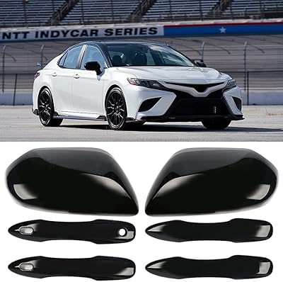 Sportyuli Sportyuli Sportyuli side retrovisors + replacement door handle cover for Toyota Camry 2018 2019 2020 2021 2022 2023, with smart lock holes (black).. DIAYTAR NIGERIA makes quality accessible with our extensive catalog and competitive delivery rates.