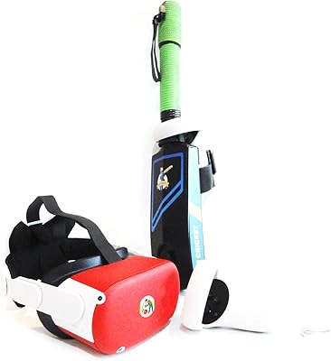 Cricket set in virtual reality (Oculus Quest 2 custom painted + rear safety strap + IP cricket bat + game software for 5 Home Edition users).. DIAYTAR NIGERIA: Making online shopping accessible with affordable prices and nationwide delivery service.