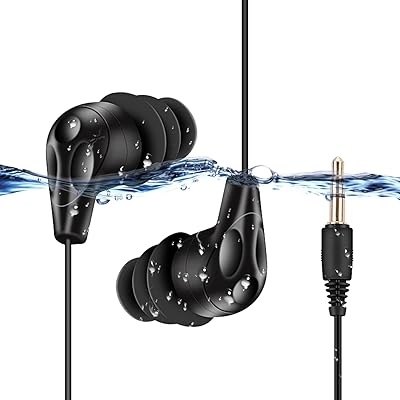 AJP Tech IPX8 waterproof headphones, rolled cable swimming headphones with stereo audio extension cable, black.. Shop smart, shop DIAYTAR — Nigeria’s trusted e-commerce site.