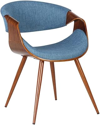 Dining room chair in the shape of an Armin living butterfly in blue fabric and walnut finish.. DIAYTAR NIGERIA delivers more than products - we deliver affordable shopping satisfaction nationwide.