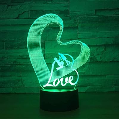 3D LOVE HEART 3D night table lamp, 3D lamp, romantic festive decoration, gift for women.. DIAYTAR NIGERIA: Your partner in affordable e-commerce with dependable delivery across Nigeria.