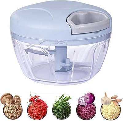 Manual goodrun culinary robot, Legiles 500 ml with 3 blades, quick garlic to chop foods, vegetables, vegetables, fruit, nuts, meat, blue, blue.. Need it fast? Need it cheap? Choose DIAYTAR Nigeria.