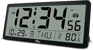 Wolarg Large Digital Battery Wall Clock with temperature, date, seconds and large screen, excellent clocks for the elderly, the living room and the 14 -inch office by automatic adjustment.. Looking for trendy fashion, home essentials, or electronics? DIAYTAR Nigeria has it all and delivers within days, not weeks.