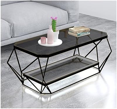 Geometric rectangular coffee table in yulan glass (black) (120 × 60) yl21406-398.. Experience the power of choice with DIAYTAR NIGERIA's vast catalog and affordable 5-8 day delivery.