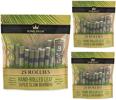 King Palm Rollie rolled leaves (3 pieces of 25 and 75 rollers in total) - Pre -rolled cones - Fully natural cones - corn envelope filter - pre -rolled cones with filter - Organic cones.. Discover shopping made simple with DIAYTAR NIGERIA's comprehensive platform and nationwide delivery service.