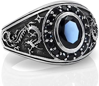 Dragon Eye - Sterling 925 silver ring with black Cz stones - sizes 8 to 14.. DIAYTAR NIGERIA: Nigeria's answer to affordable online shopping with reliable 5-8 day delivery guarantee.