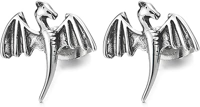 Vintage punk earrings in the shape of a steering wheel dinosaur, stainless steel earrings for men, women and boys, earrings.. DIAYTAR NIGERIA connects you with thousands of products at competitive prices, delivered within a week.