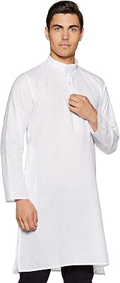 Cotton long casual kurta for men (white size).. Shop smart, shop DIAYTAR - Nigeria's most affordable e-commerce platform with nationwide delivery.