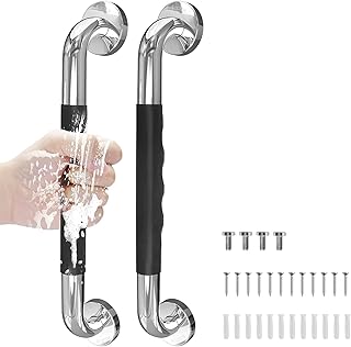 Stainless steel bathroom support bars, 2 non -slip rubber shower bars for the elderly, 15.75 "wall support bars for disabled people, safe handles for bathroom bathroom toilets.. DIAYTAR NIGERIA delivers affordability and convenience with every purchase, shipped within the week.