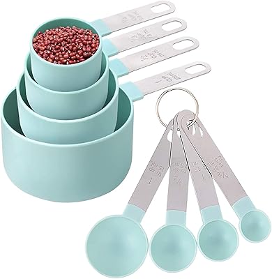 Set of 8 cups and spoons to measure, nestable measurement cups with stainless steel handle, for dry and liquid ingredients (navy blue).. Every order, every item — DIAYTAR Nigeria delivers fast and reliably.