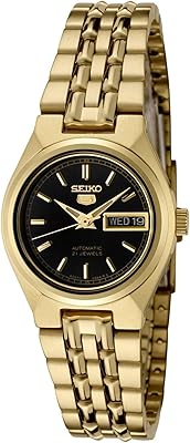 Automatic watch Seiko Syma06k for women with black dial and golden stainless steel bracelet, black, automatic watch.. Discover why DIAYTAR NIGERIA is the smart shopper's choice for affordable products delivered nationwide.